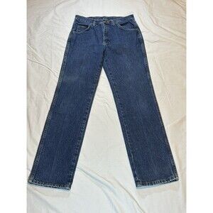 Wrangler Jeans Mens 30x32 Blue Denim Regular Fit Dark Wash Mid Rise Cotton